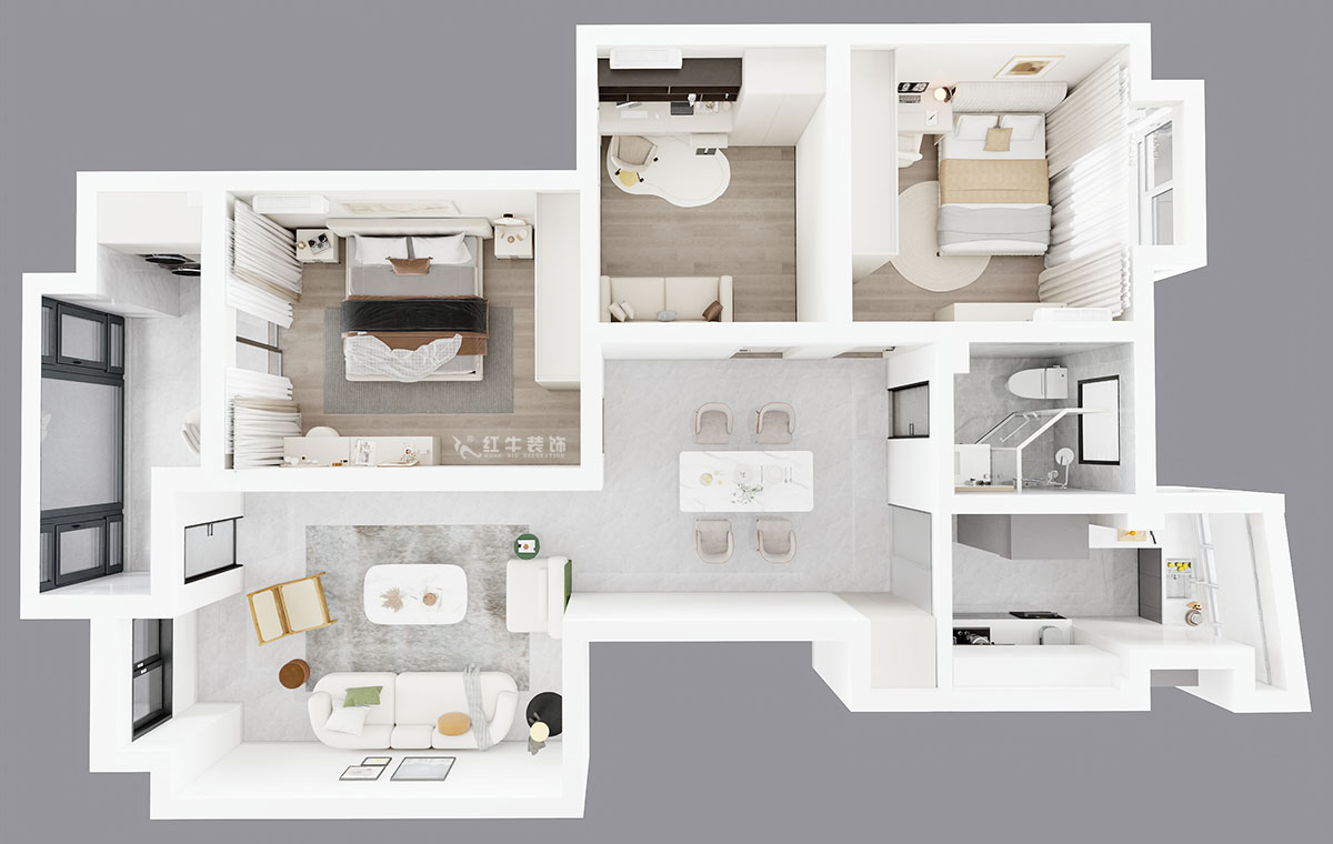 刘萍萍｜龙翔鸣翠苑17-702-112㎡-现代简约风格｜3室2厅1卫｜老房装修｜定制家｜全包14